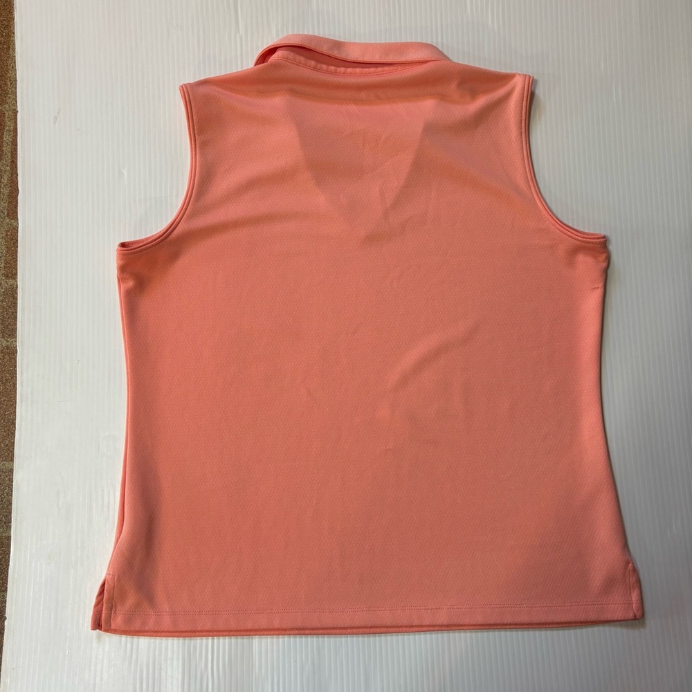 Lady Hagen Peach Sleeveless Collared Top L - Picture 6 of 9